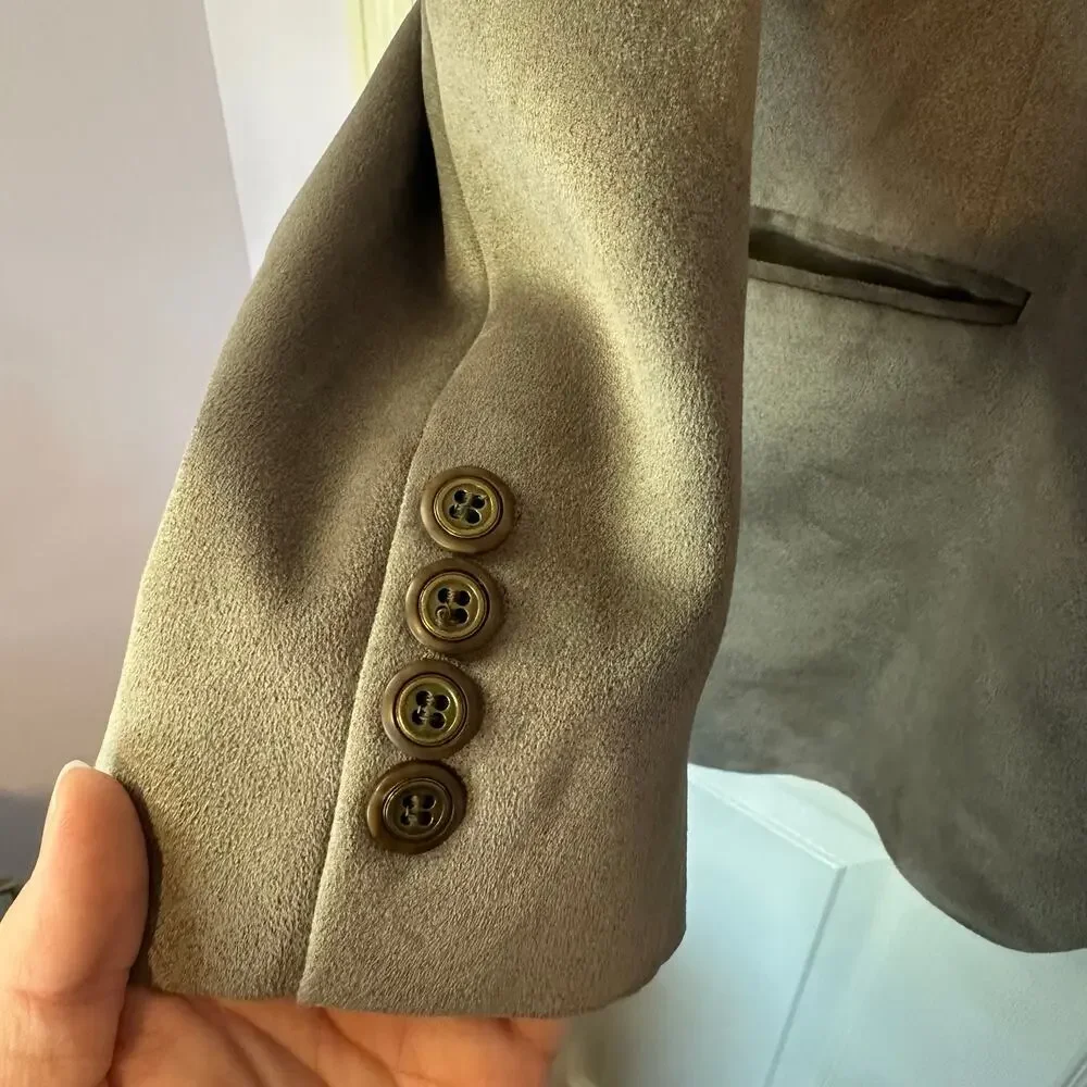 Chaps Ralph Lauren Men’s Faux Suede‎ Soft Blazer Sport Coat Suit Jacket Size 46L